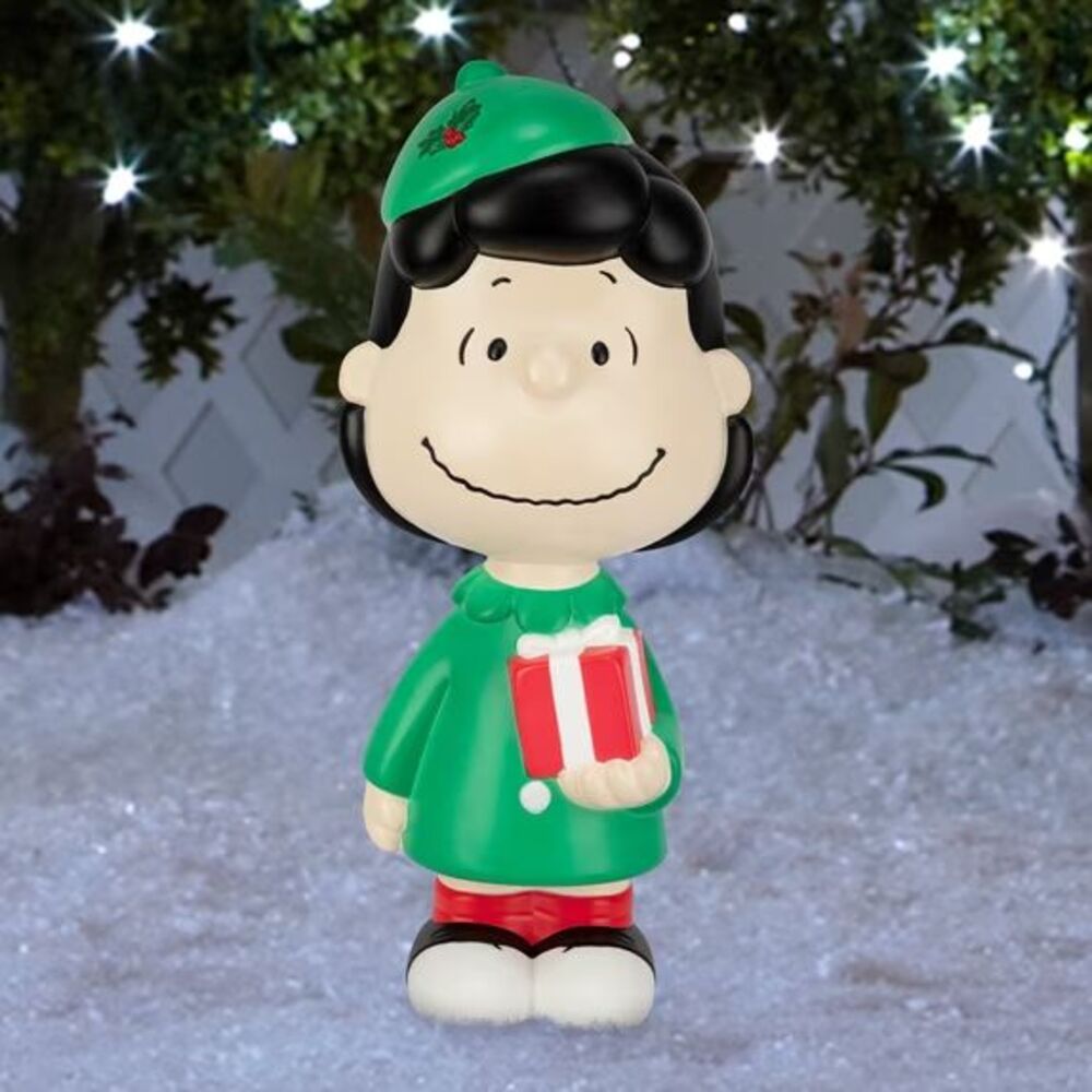 Christmas Blow Mold Decor Lucy with Present Peanuts 22 in